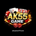 AK55 Game logo with dark background and casino icons