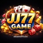 JJ77 Game logo with casino icons on dark background